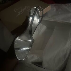Christian Louboutin Metallic Silver Heels